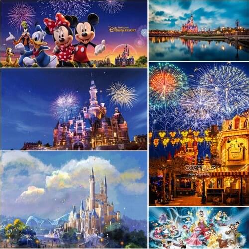 Diamond Painting Disney Princess Castle Full Square Diamond Embroidery Landscape Cross Stitch Diamond Mosaic Wall Art
