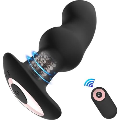 Radio-controlled Rotation Anal Plug Vibrator Male Prostate Massager 10 Speeds Vibrating Butt plug Dildo Anal Toys For Men Women