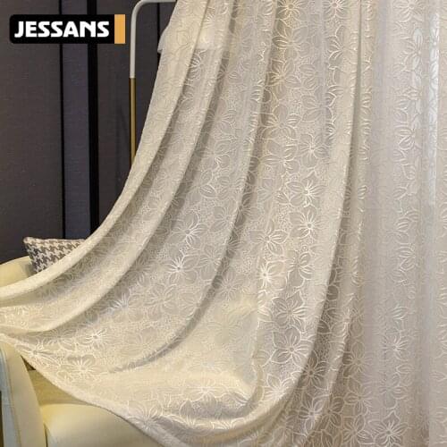 White Gauze Curtains for Living Dining Room Bedroomcherry Blossom Embossed Gauze Curtain Translucent All-match Curtain