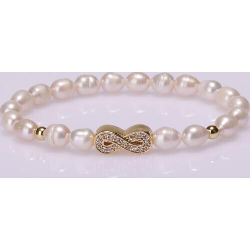 1pcs 5pcs Natural Freshwater Pearl Copper Micro-inlaid Zircon Multi-style Accessories Connector Charms Bracelet For Women Gift