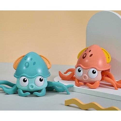 Kids Dragging Walking Cartoon Octopus Bathing Toys for Baby Clockwork Amphibious Paddling Bathroom Beach Water Floating Toys
