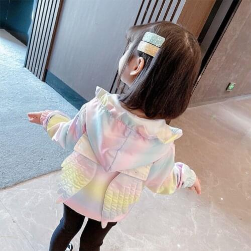 Pink Girl Jackets Coat Hoodied 2021 Autumn New Children Wing Outwear Jackets for Kids Jackets Zipper with Hat