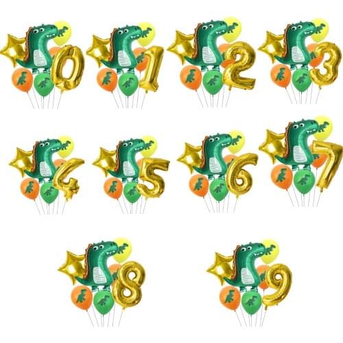 Dinosaur Party Foil Latex Balloons Kids Safari Birthday Event Supplies Inflatable Favor Aluminum Number Star Baby Shower Wedding