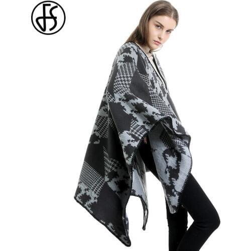 FS Houndstooth Winter Ponchos And Capes For Ladies Women Luxury Designer Blanket Scarf Stoles Cashmere Shawls Feminino Inverno