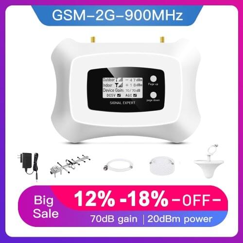 Hot sale! Real Smart 2G Signal amplifier GSM Mobile Signal booster kit GSM repeater 900mhz Cell phone Amplifier gsm repeater kit
