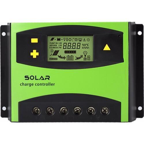 50A 12V/24V Solar Charge Controller Intelligent Solar Charging Light Regulator Dual USB Phone Port Display