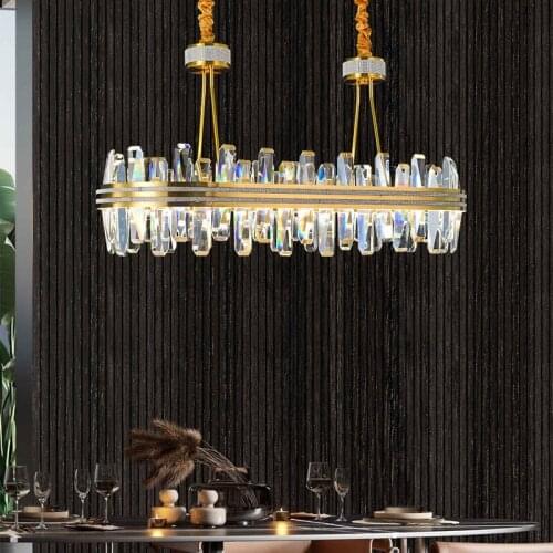 New luxury postmodern round crystal chandelier creative personality living room lamp bedroom dining room crystal for chandelier