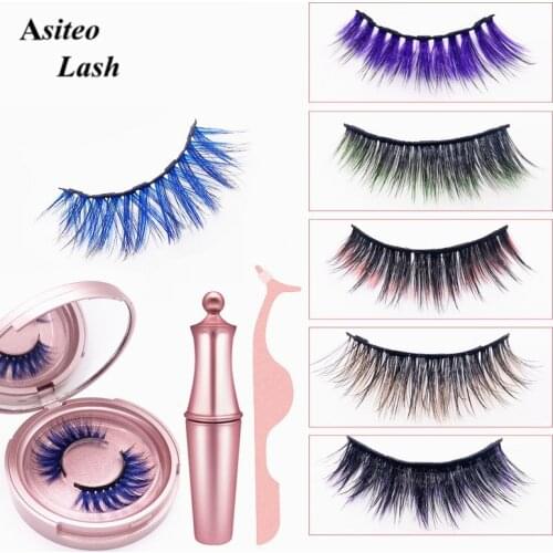 Magnetic Eyelashes 3D False Mink Eyelashes Reusable Magnet Lashes Magnetic Liquid Eyeliner&Magnetic False Eyelashes &Tweezer Set