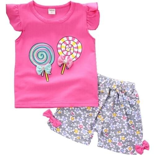 New Summer Baby Girl Clothes Children Cartoon Cute Vest Shorts 2Pcs/sets Toddler Fashion Cotton Clothing Infant Kids Tracksuits