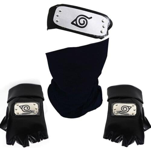 Kakashi Gloves Mask Itachi Headband Cosplay Accessories Anime Kakashi Mittens apparel Around Props Ninja Glove PU arm armor