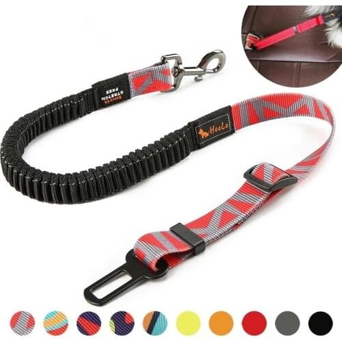 Premium Durable Dog Car Seat Belt Fashion Adjustable Heavy Duty Pet Dog Safety Belt Elastic for Vehicle Accessories Dog Collars