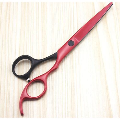 Professional Japan steel 6 '' red&black hair scissors haircut cutting barber makas scissor thinning shears hairdressing scissors
