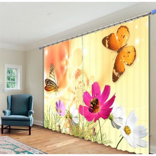 Luxury Blackout 3D Window Curtains Living Room girl Bedroom Customized size Drapes Cortinas Rideaux Beautiful flowe pillowcase
