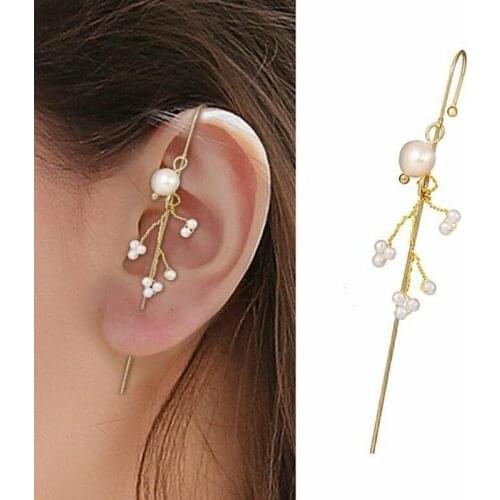 Ear Wrap Crawler Hook Earrings Crystal Earrings Long Earrings Crawler Stud Piercing For Women Hook Jewelry Wrap