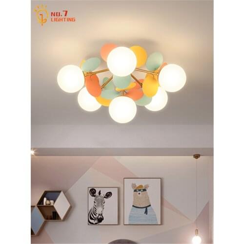 Warm Colorful Glass Acrylic Flower Ceiling Lamp Led E27 Home Decor Princess/childrens Room Bedroom Boys/girls Room Restaurant