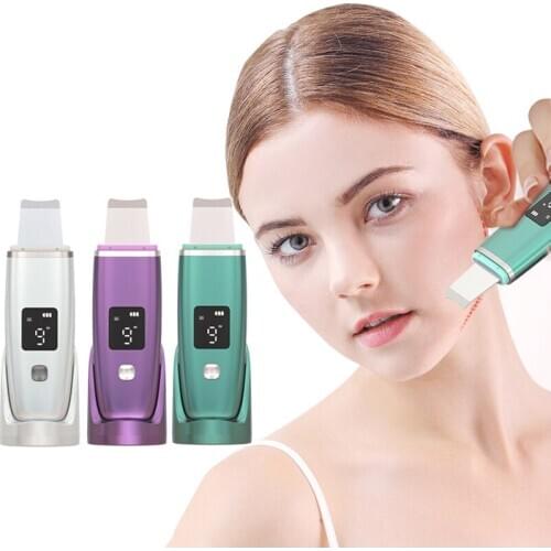 Ultrasonic Skin Scrubber Skin Deep Cleaning Pore Cleansing Peeling Facial Face Spatula Exfoliating EMS Face Lift Tools Skin Care