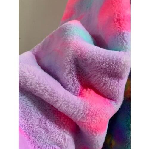 Thickened gradient imitation rabbit plush fabric counter display background garment scarf diy faux fur fabric 50*160cm