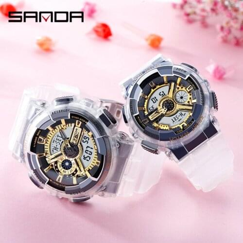 SANDA TOP Brand Fashion Lovers Watches Waterproof Outdoor Sport Watch Clock White Reloj Mujer Relogio Feminino 892/298