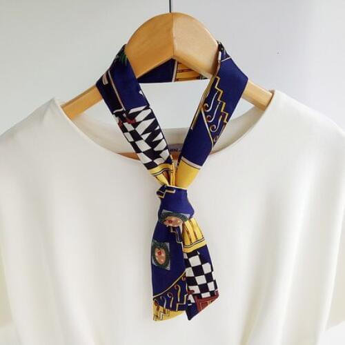 2020 Women Neck Hair Bag Scarf Designer Musical Note Print Lady Long Headband Accessories Hand Neckerchief Scarves