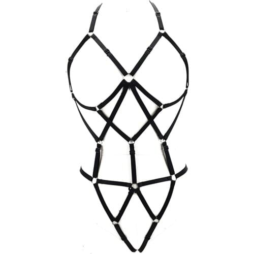 Women Sexy Underwear Gothic Suspenders Bondage Straps Stocking Body Lingerie Sexy Women Leather Harness Underwear Garter Belt