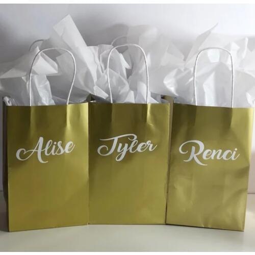 Customize gold wedding bridesmaid proposal gift bags customize Bachelorette favor bags bridal shower decor