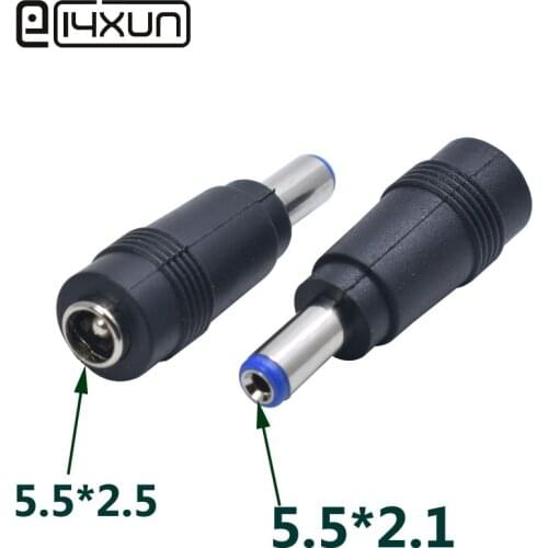 1pcs 5.5x2.5mm female jack to 5.5x2.1mm male plug DC Power Connector Adapter Laptop 5.5*2.5 to 5.5*2.1