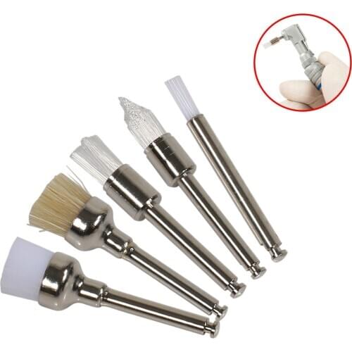 100pcs 2.35MM Dental Prophy Alumina Bowl Polishing Brushes for Polishing Nylon Bristles # 1-2-3-4-5 Fit Latch Type Handpiece