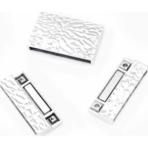 2Sets Matte Gold/Silver Color Flat Magnetic Clasps for 35x4mm Flat Leather / Multi Strands Bracelet Necklace Jewelery Findings