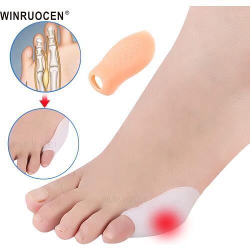 2Pcs Silicone Small toe Separator Bunion Splint Small Valgus Orthosis Correction Overlapping Spreader Foot Protector Inserts