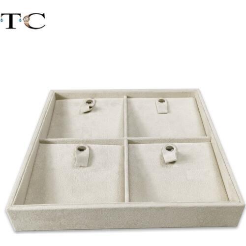 2019 Newest Gray Velvet Jewelry Box Drawer Storage Organizer Soft Jewellery Necklace Pendant Bracelet Display Storage Tray