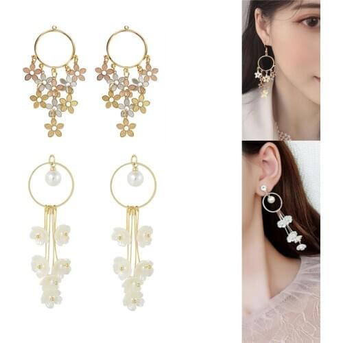 2020New 50Pcs Rhinestones multi-layered Flower Tassel alloy button for DIY Jewelry earring or necklace accessories ER146-ER150