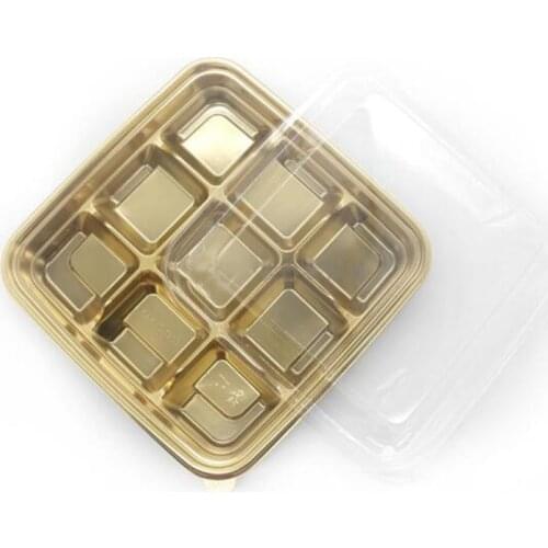 25pcs Disposable Sushi Containers Cake Box with Lid Japanese Style Nine Grid Sashimi Packaging Take Out Box