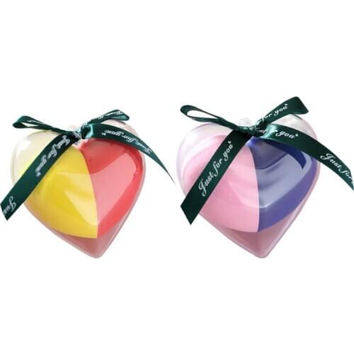 4/2 PCS Beauty Egg Heart-shaped Puff Wet And Dry Beauty Makeup Soft Egg Makeup Puff Sponge Puff Makeup Tool Cosmetic Gif