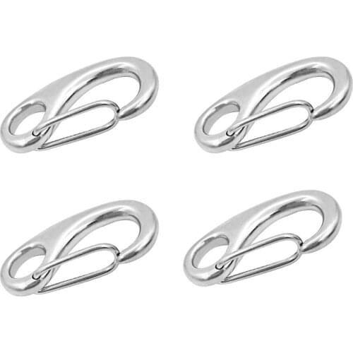 4pcs Marine 316 Stainless Steel Spring Snap Hooks Boat Anchor Rigging Clip