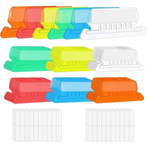 60 Pcs 2 Inch Hanging Folder Tabs and 120 Grids Inserts for Quick Identification of Hanging Files Hanging File Inserts