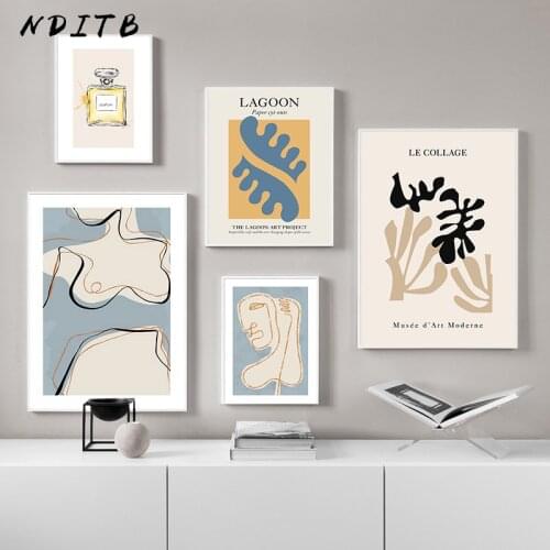 Matisse Abstract Plant Canvas Wall Painting Line Drawing Woman Poster Print Perfume Fashion Art Picture Modern Living Room Decor