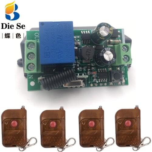 433MHz Wireless Universal Remote Control AC 220V 1CH rf Relay Receiver and Transmitter for remote switch light/Bulb/LED/Kettle