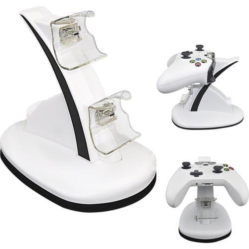 Bevigac Dual Controller Joypad Gamepad Power Charging Charger Dock Station Stand Holder for Microsoft Xbox One 1 Slim Game