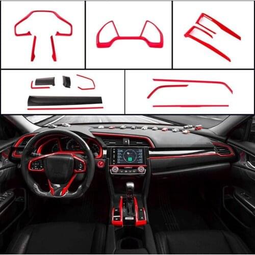 Instrument Panel Central Control Trims Steering Wheel Cover Molding Automotive Full Set of for Honda 10Th Civic 2016-20