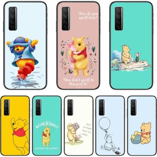 Winnie the Pooh Phone Case For Huawei mate 40 30 10 20 40 8 9 Lite Z Pro Black Etui 3D Coque Painting Hoesjes 5g black