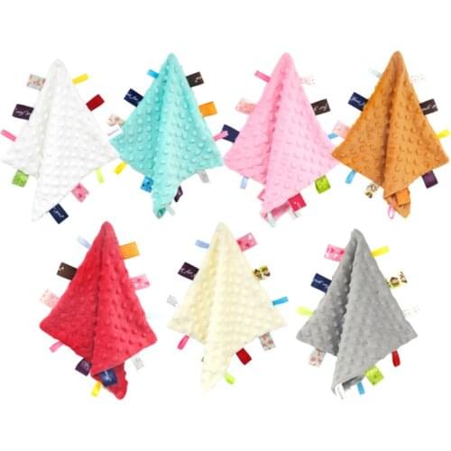 Baby Soft Plush Towel Cute Cartoon Colorful Wipe Hanging Towel For Children Comfort handkerchief Baby Nursery Hand Towel