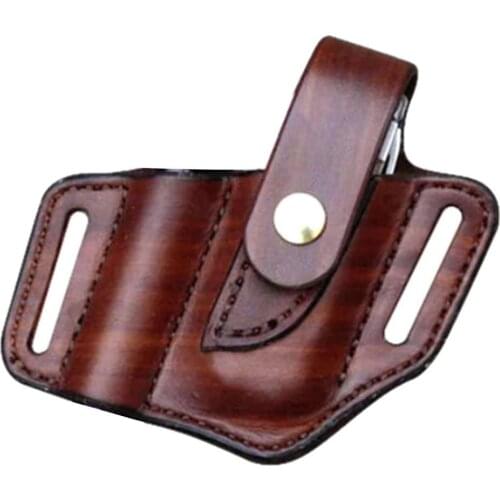 Flashlight Leather Sheath Multi-tool Sheath EDC Pocket Organizer Holster Pouch Bag Pocket Outdoor Hunt Camp Carry Flashlight Use