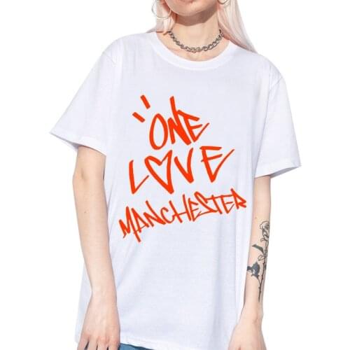 Ariana Grande One Love Manchester Vocal Concert T Shirt Female Harajuku Casual Tops 100% Cotton Soft Tees Women Streetwear