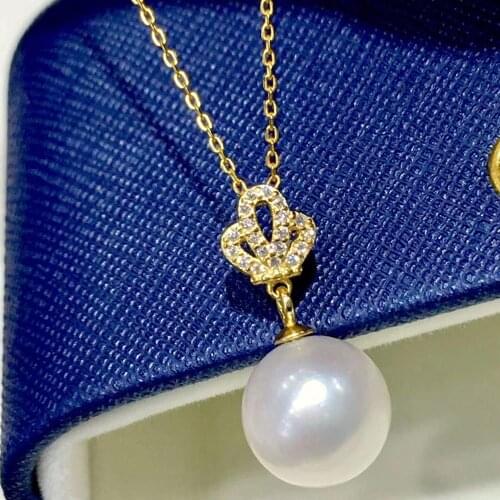 Crown Design New Arrival 925 Silver Necklace Chain with Pendant Mountings Findings Jewelry Parts Fittings Accessories for Pearls