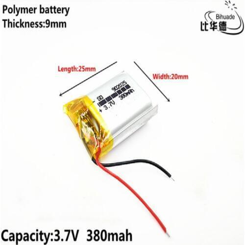 Liter energy battery Good Qulity 3.7V,380mAH 902025 Polymer lithium ion / Li-ion battery for tablet pc BANK,GPS,mp3,mp4