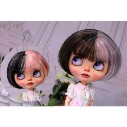 Blythes dolls' hair simulation fits a stylish 1/6size personality with a matching color short Bob with high temperature silk wig