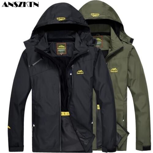 ANSZKTN Mens Outdoor Hiking Jacket Men Spring Sports Rain Coat Climbing Trekking Windbreaker Fishing Waterproof Jackets AM255
