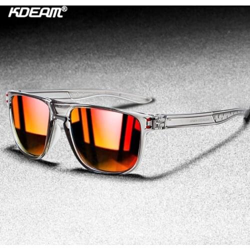 KDEAM Brand Fashion Square Polarized Sunglasses Men High Quality Super Light Frame Sun Glasses Sport Style TAC Lens Goggles X26