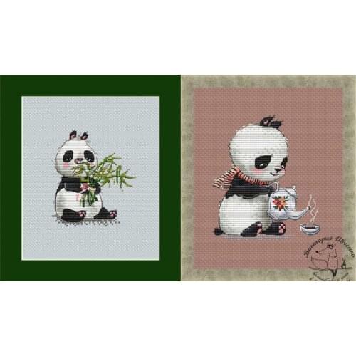 Cute panda 19-21 style Cross Stitch Set Cross-stitch Kit Embroidery Needlework Craft Packages Cotton Fabric Floss