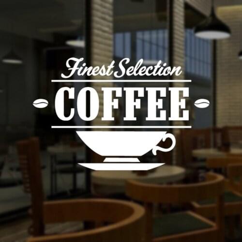 Coffee Shop Sticker Bean Decal Cafe Cup Vinyl Art Wall Decals Decor Mural Decoration Break Coffee Glass Decals CAFE1016